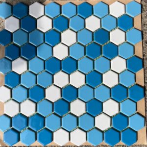 کاشی میکس استخری سه رنگ 6 ضلعی